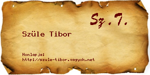 Szüle Tibor névjegykártya